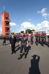 Passation de commandement du Chef du Corps départemental des sapeurs-pompiers d’Ille-et-Vilaine à L’Hermitage le 1er juin 2017