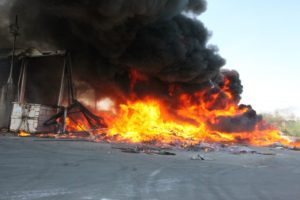Feu de hangar à Rennes le 20 avril 2017